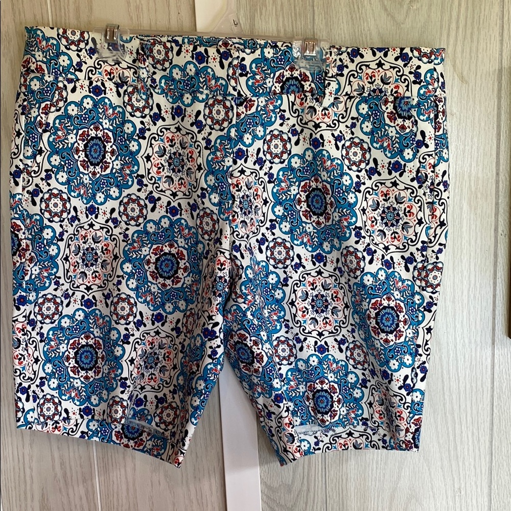 Floral High Waist Women Shorts - Blue